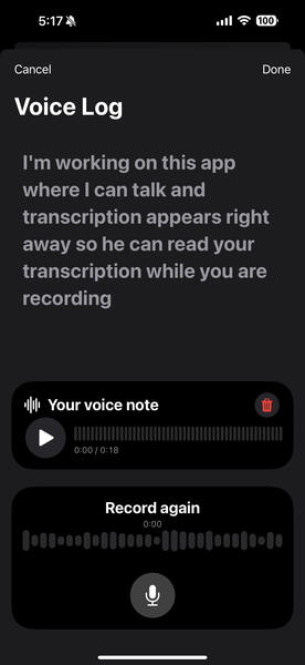 Voice log